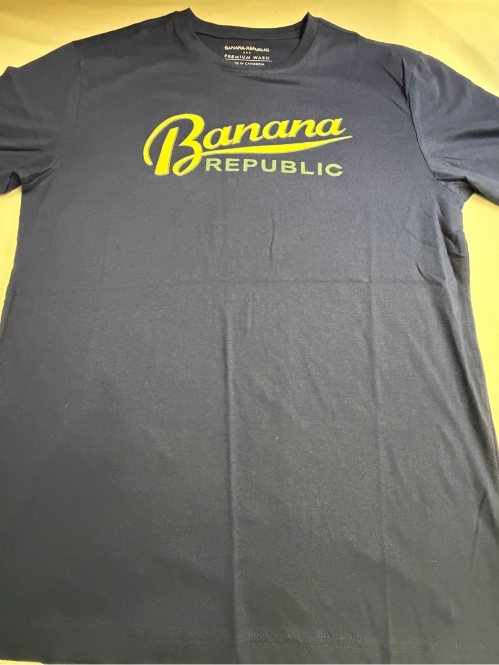 Banana Republic Navy Tee with Yellow Logo